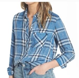 Rails Hunter Lapis Blue Plaid Button Down